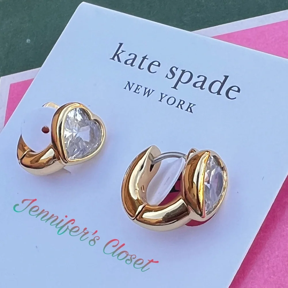 Kate Spade Cz Heart Huggie - Picture 4 of 6